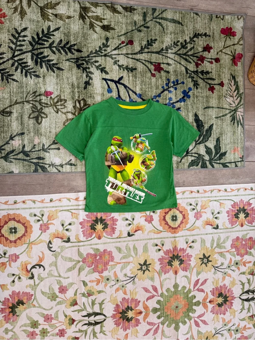 Green Teenage Mutant Ninja Turtles Graphic Tee Boys Size 7